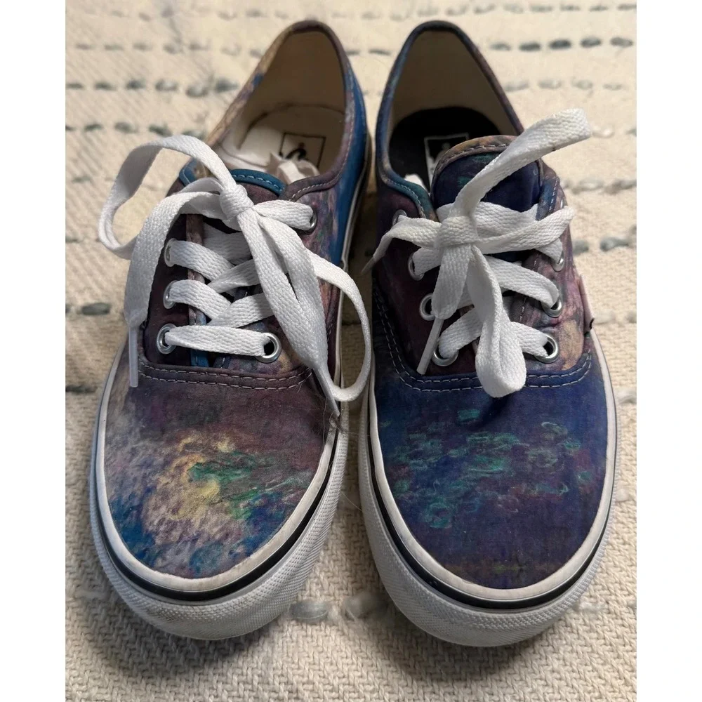 Vans MoMA Claude Monet Water Lilies Authentic Sneakers Blue Men 5 Women 6.5